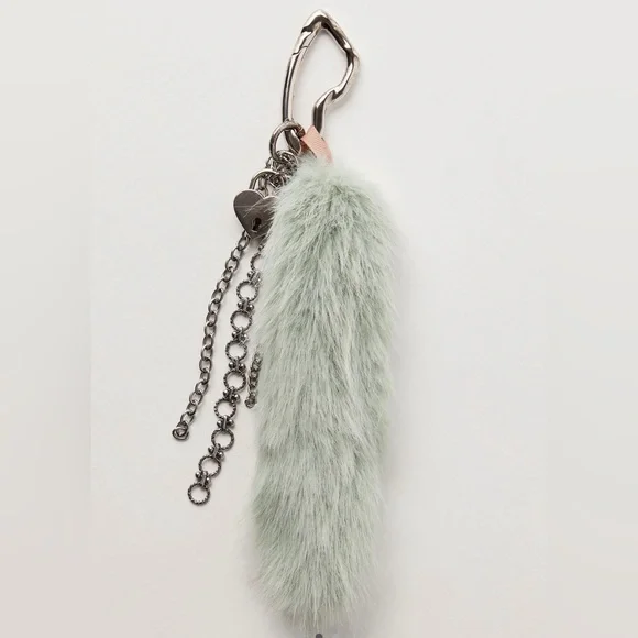 Free People Palermo Suede Shoulder Bag & Free People Fluffy Tail Fur Bag Charm - Picture 9 of 9